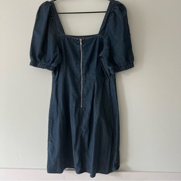 Express Denim Puff Sleeve Mini Shift Dress – Western Cottagecore Size S - Picture 6 of 9